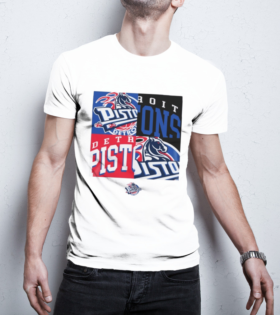 Detroit Pistons New Era Block PISTONS DETROIT Basketball T-Shirt