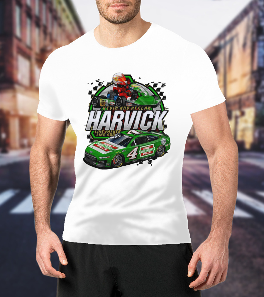 Kevin Keelan Harvick NASCAR 4 Hunt Brothers Pizza Busch Light Like Father Like Son T-Shirt