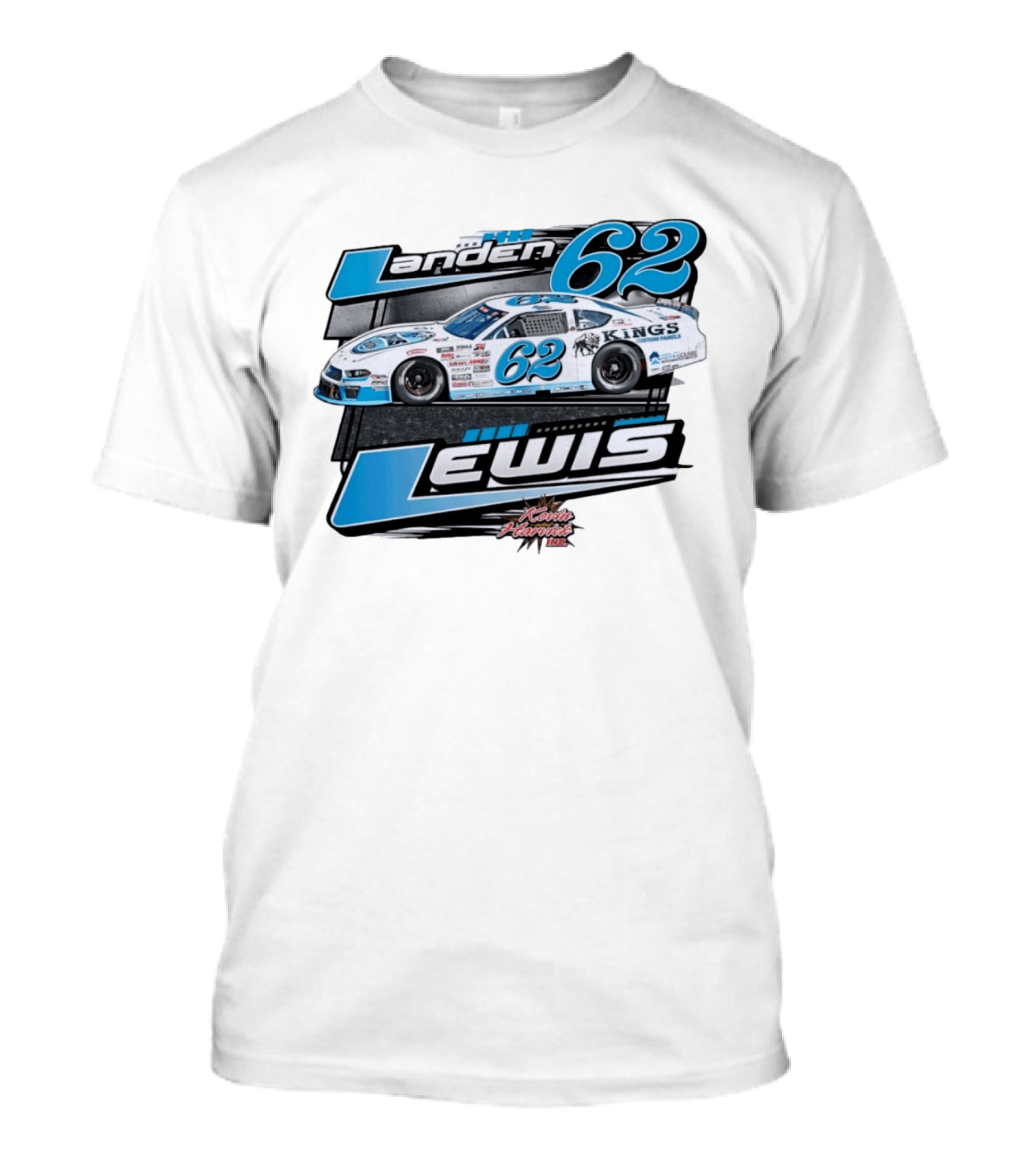 Landen 62 Lewis Kings Custom Panels Kevin Harvick Inc Racing Car T-Shirt