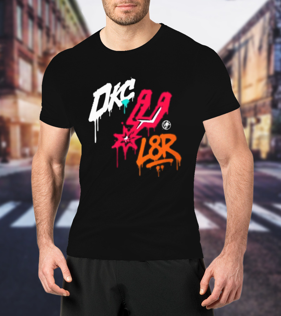 OKC Spurs U L8R Basketball Graffiti T-Shirt