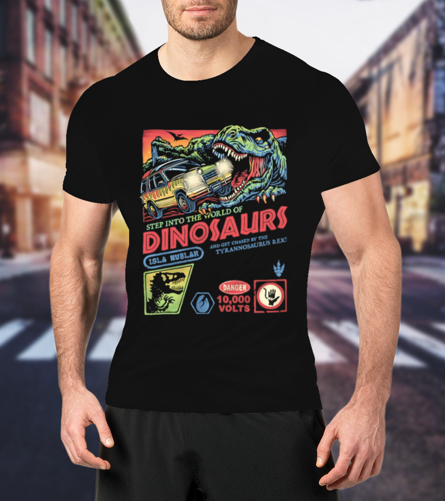 Step Into The World Of Dinosaurs Jala Muzlar T. Anadromerus Rex Danger 10,000 Volts T-Shirt
