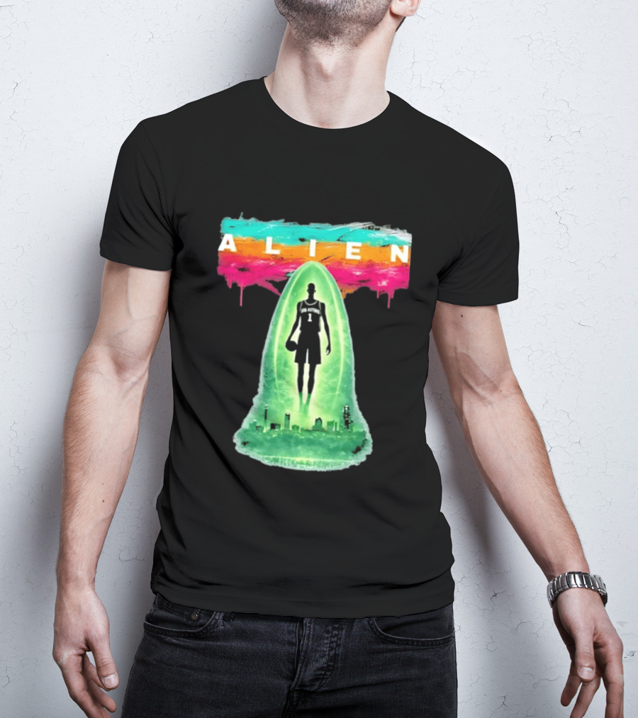 Victor Wembanyama Alien San Antonio Spurs NBA Skyline T-Shirt