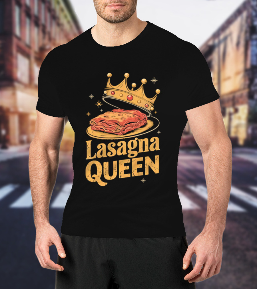Lasagna Queen Italian Pasta Culinary Royalty Crown Slice Serving T-Shirt
