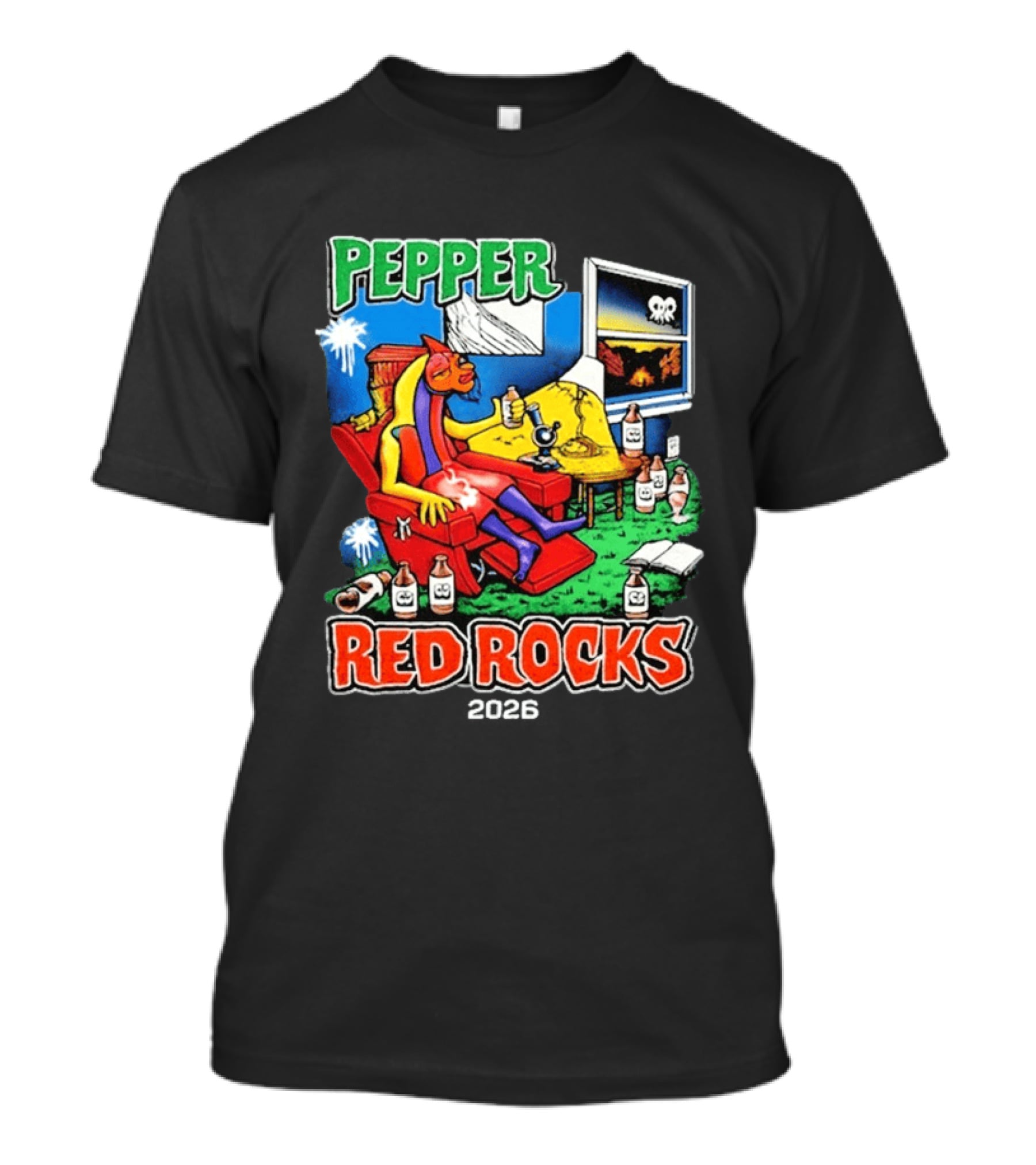 Pepper Red Rocks Amphitheatre 2026 Morrison Colorado Psychedelic Vibes T-Shirt