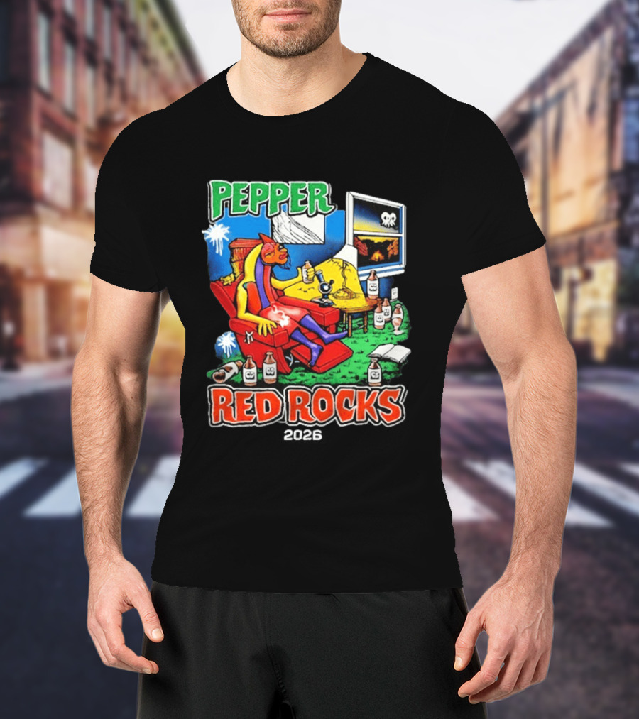 Pepper Red Rocks Amphitheatre 2026 Morrison Colorado Psychedelic Vibes T-Shirt