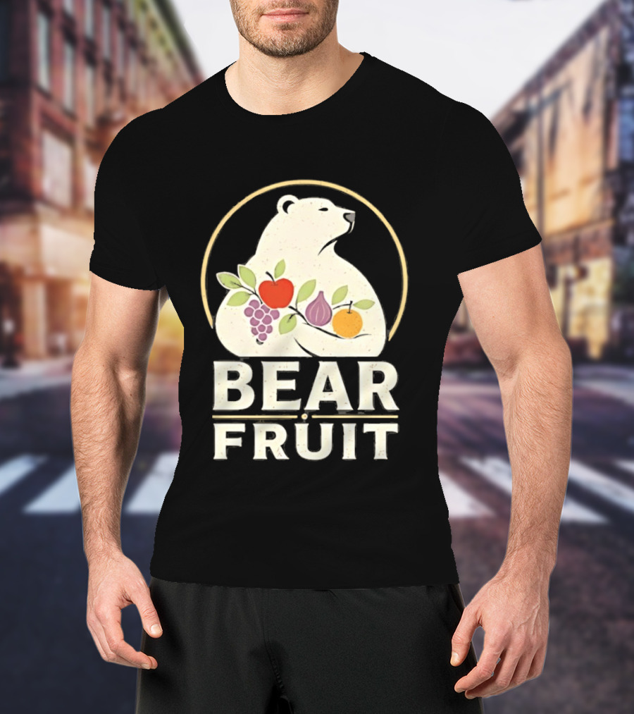 Bear Fruit Polar Bear Grapes Apple Fig Orange T-Shirt