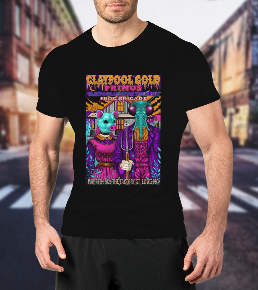 Claypool Cold Primus Claypool Lennon Delirium Frog Brigade May 30th 2026 The Factory St. Louis Mo T-Shirt