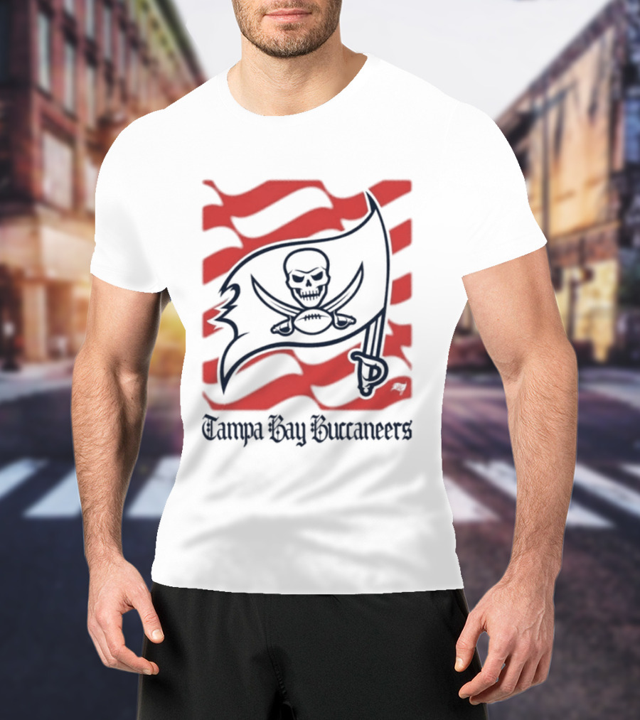 Tampa Bay Buccaneers Flag Skull And Cross Swords T-Shirt