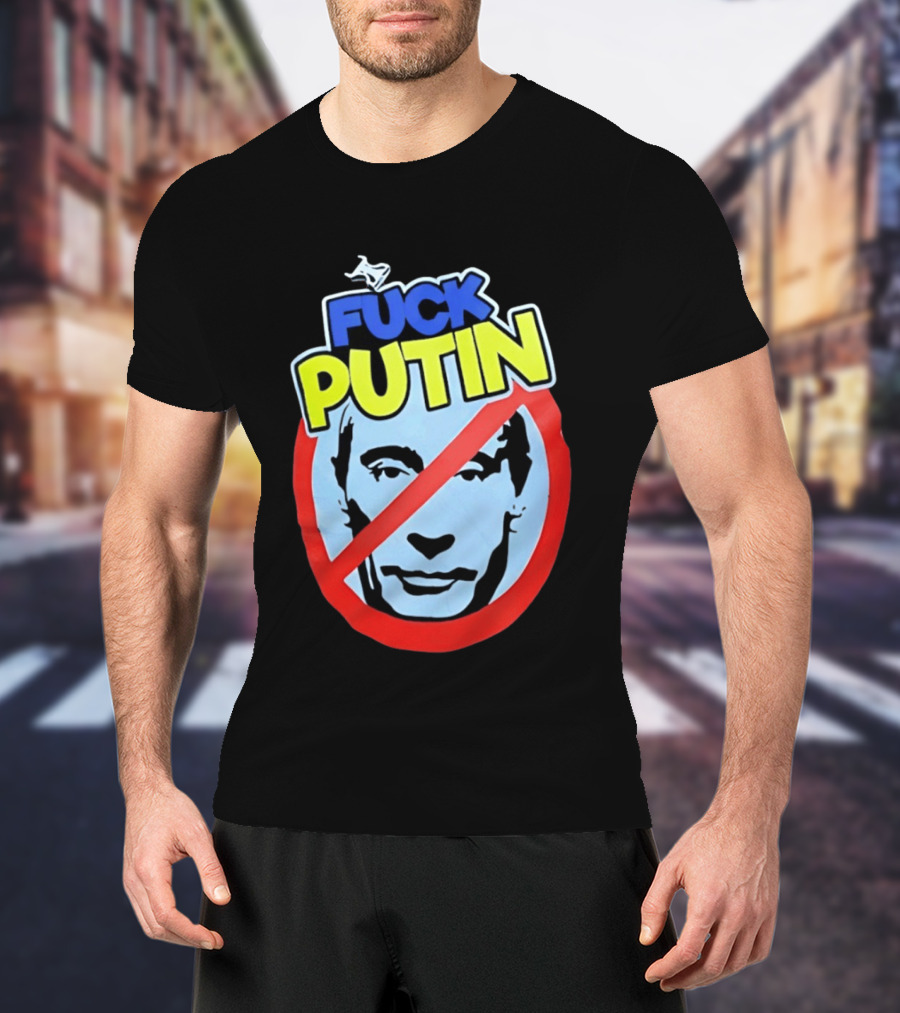 FUCK PUTIN Red Circle Icon With Blue And Yellow T-Shirt