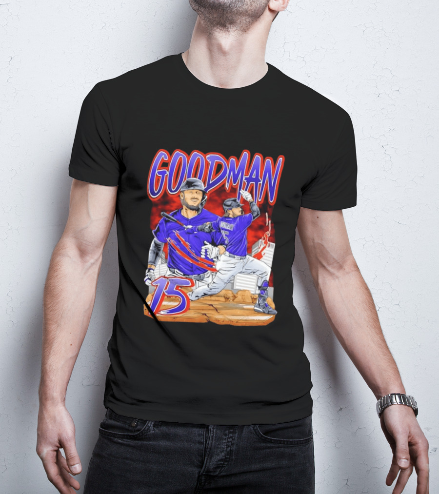 Goodman 15 Colorado Rockies Baseball Player Dynamic T-Shirt
