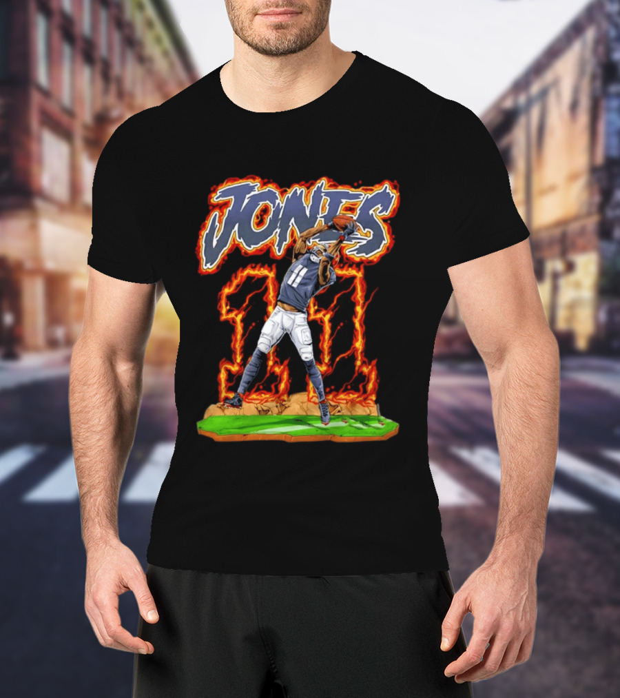 Jones 11 Julio Atlanta Falcons Flaming Football Player T-Shirt