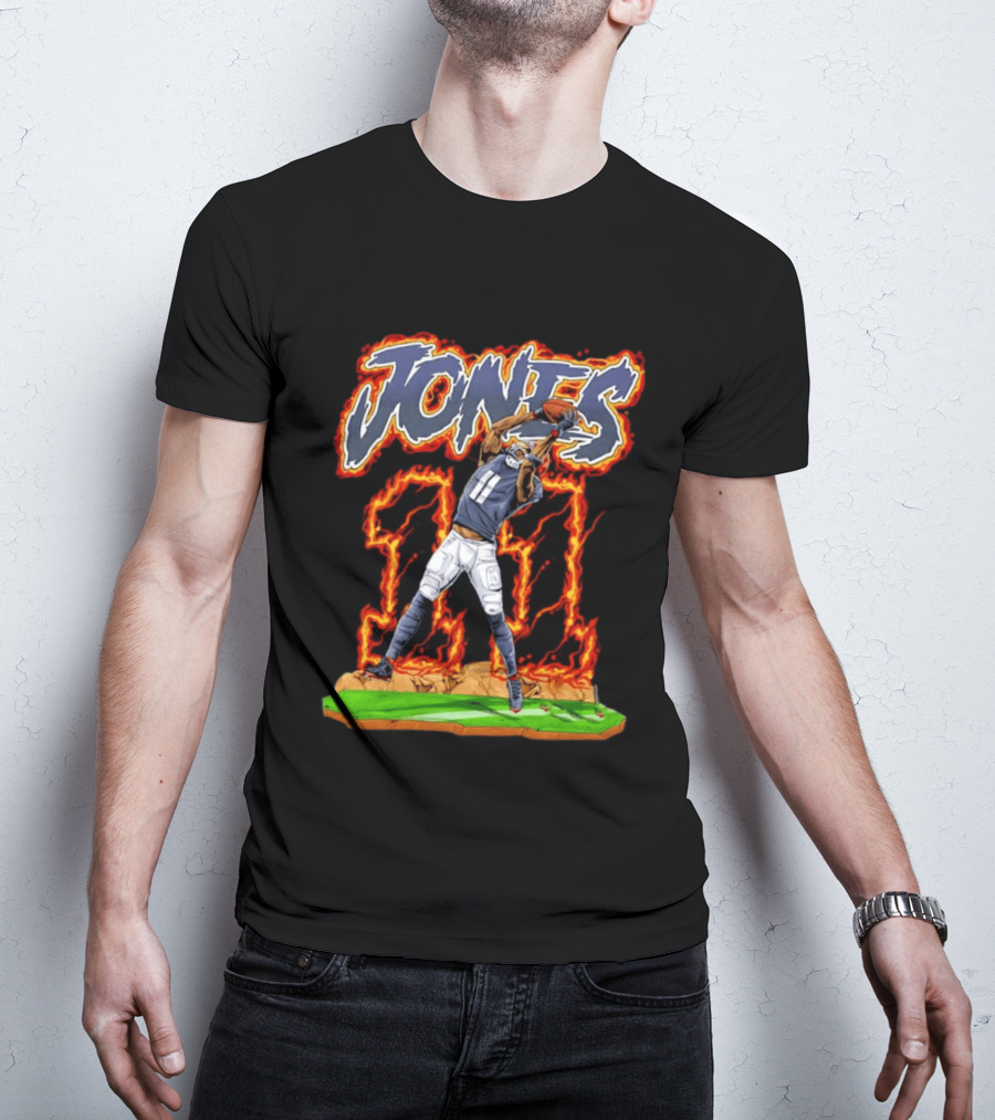 Jones 11 Julio Atlanta Falcons Flaming Football Player T-Shirt