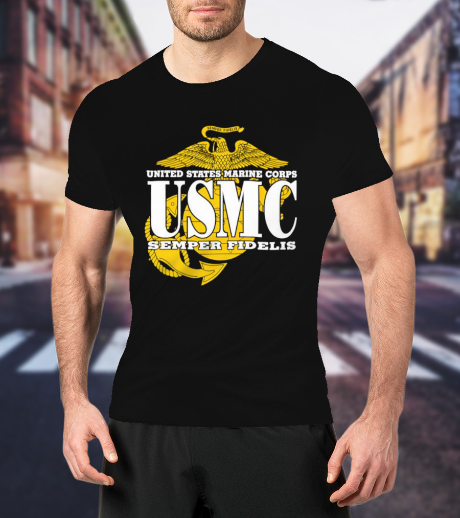 United States Marine Corps USMC Semper Fidelis Eagle Globe Anchor T-Shirt