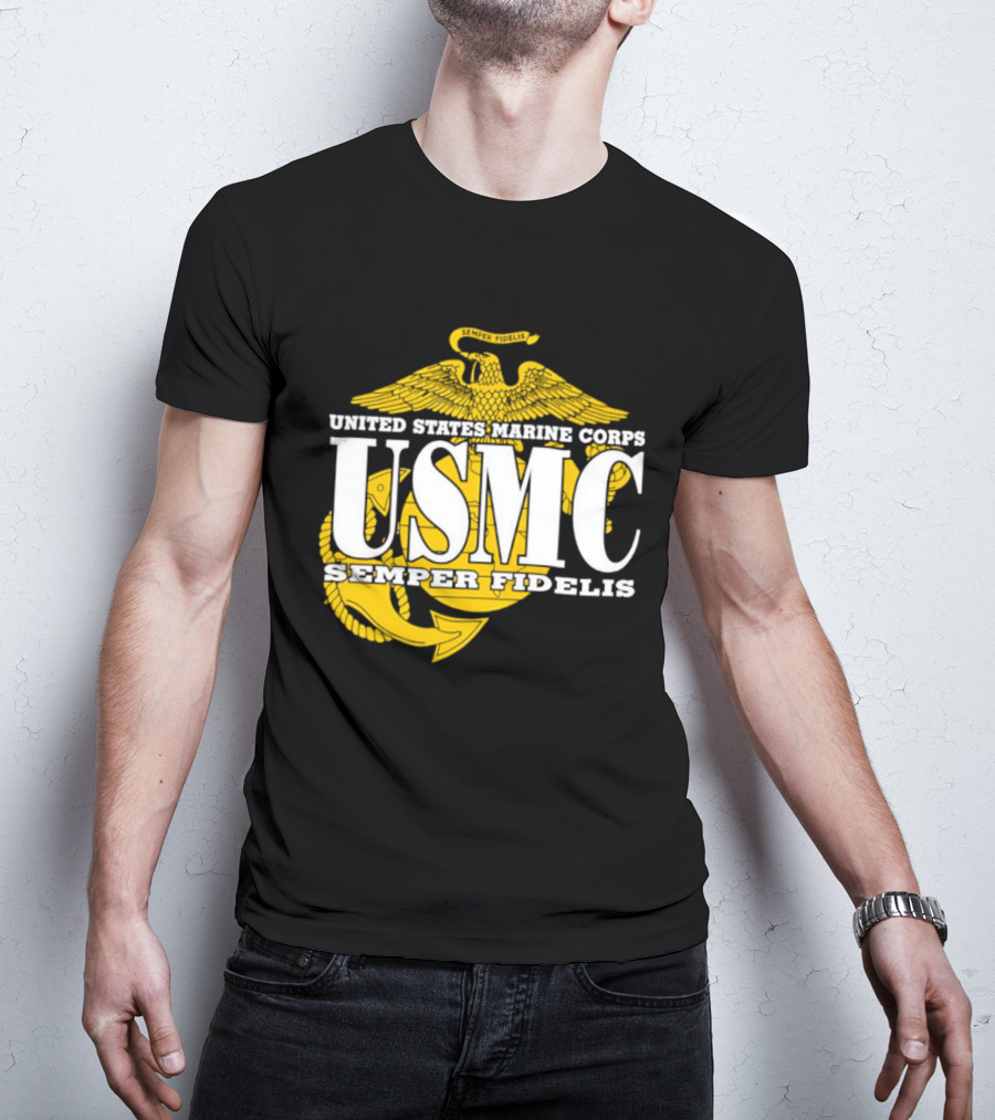 United States Marine Corps USMC Semper Fidelis Eagle Globe Anchor T-Shirt