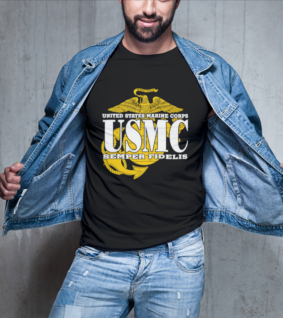 United States Marine Corps USMC Semper Fidelis Eagle Globe Anchor T-Shirt