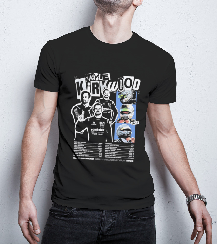 Kyle Kirkwood North American Tour 2026 Racing Helmet And Driver Poses T-Shirt