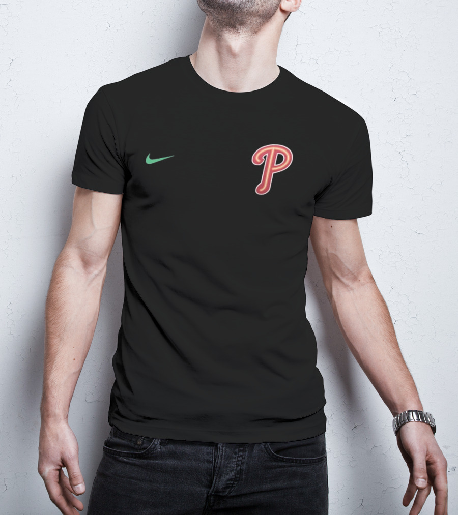 Philadelphia Phillies Nike P Logo Ring The Bell 2 Sided T-Shirt