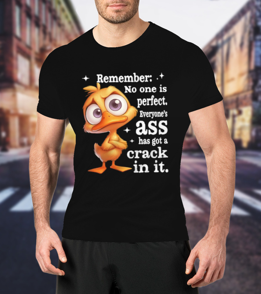 Remember No One Is Perfect Funny Duck Everyone's Ass Has Got A Crack In It T-Shirt
