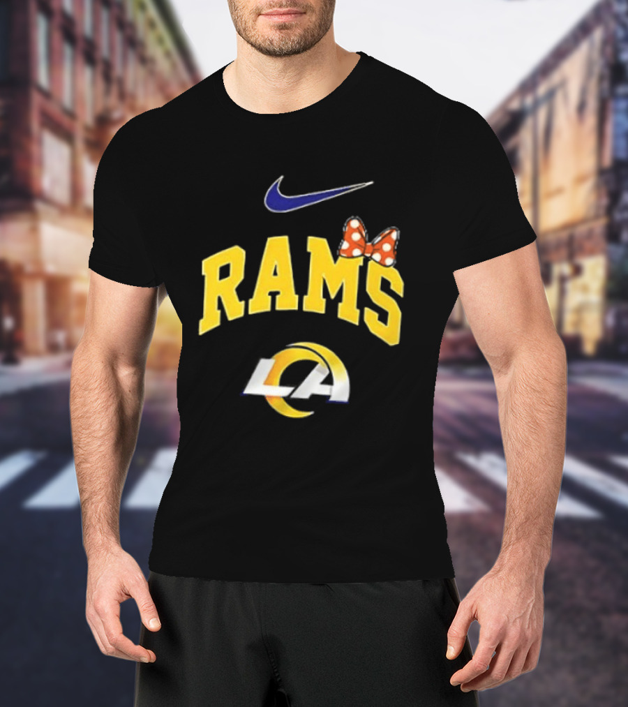 Los Angeles Rams Boo To You Fa Boo Lous Rugby Nike LA Bow T-Shirt