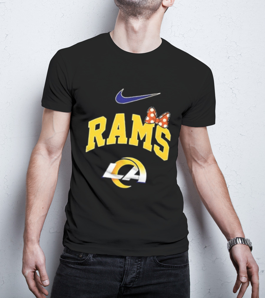 Los Angeles Rams Boo To You Fa Boo Lous Rugby Nike LA Bow T-Shirt