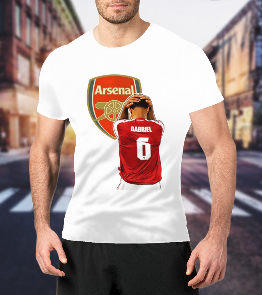 Gabriel Magalhaes Arsenal Jersey Number 6 Premier League T-Shirt