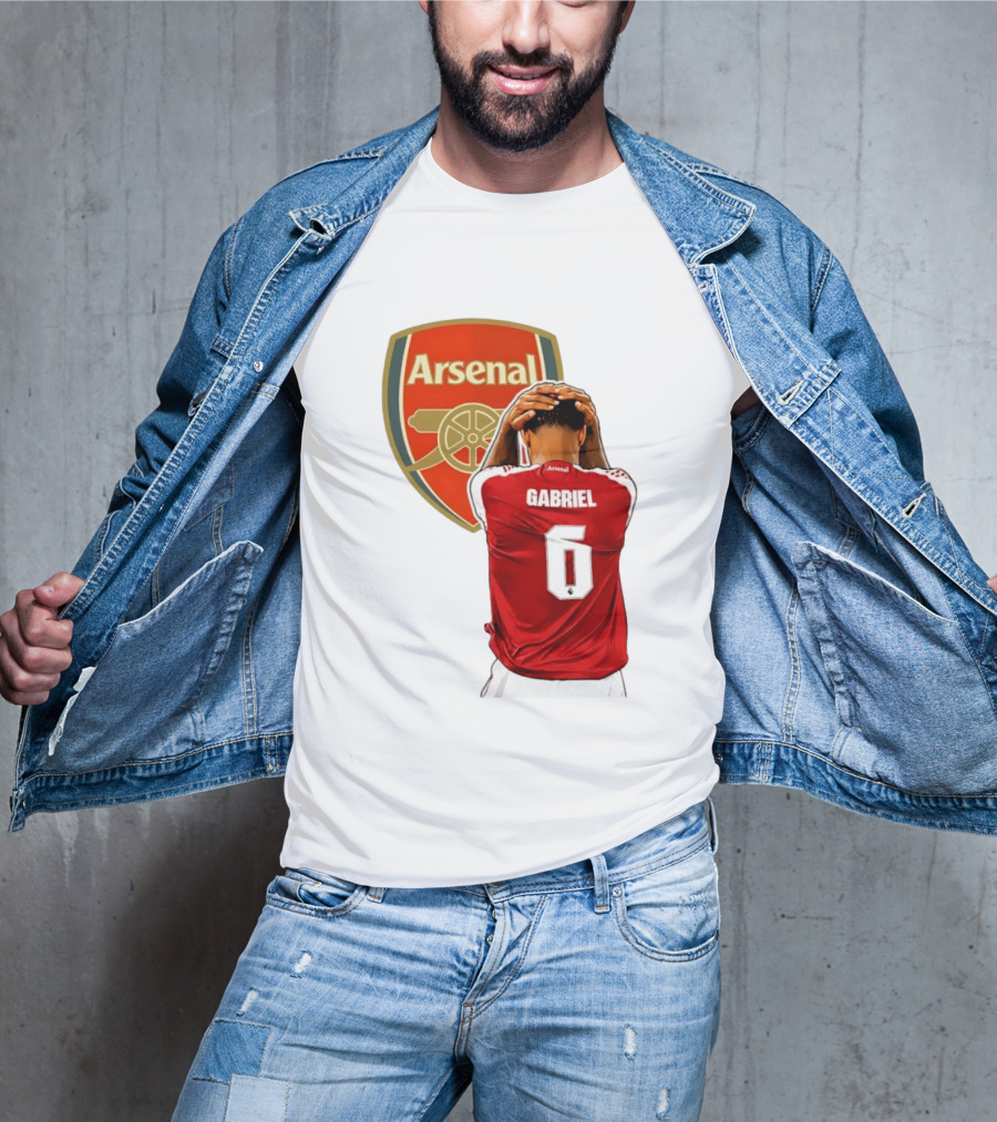Gabriel Magalhaes Arsenal Jersey Number 6 Premier League T-Shirt