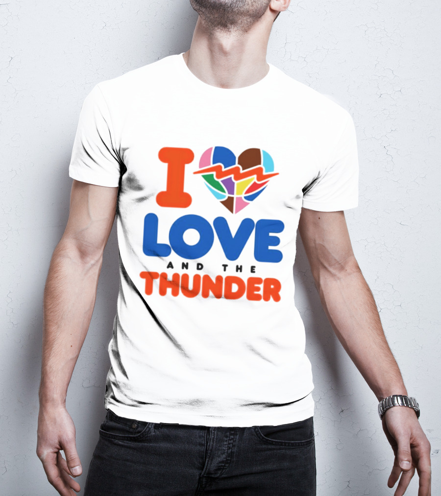 I Love Thunder Heart Color Block T-Shirt