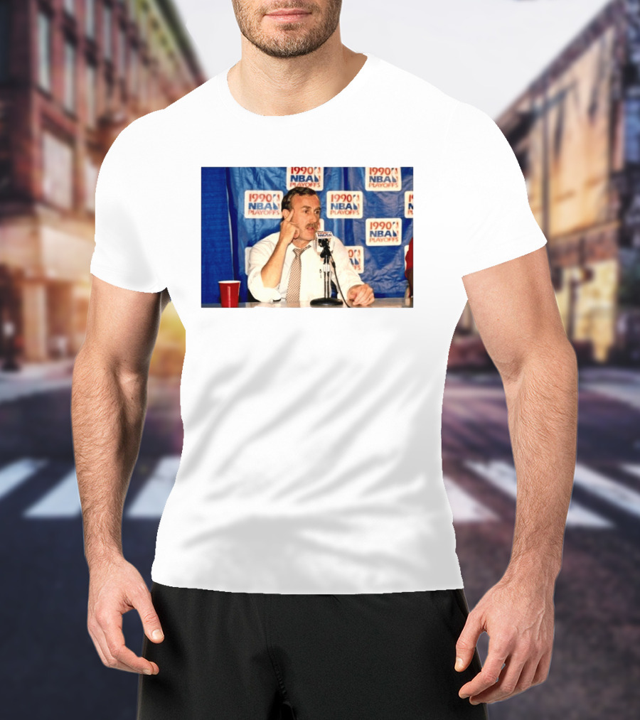 1990 NBA Playoffs Rick Adelman Press Conference T-Shirt