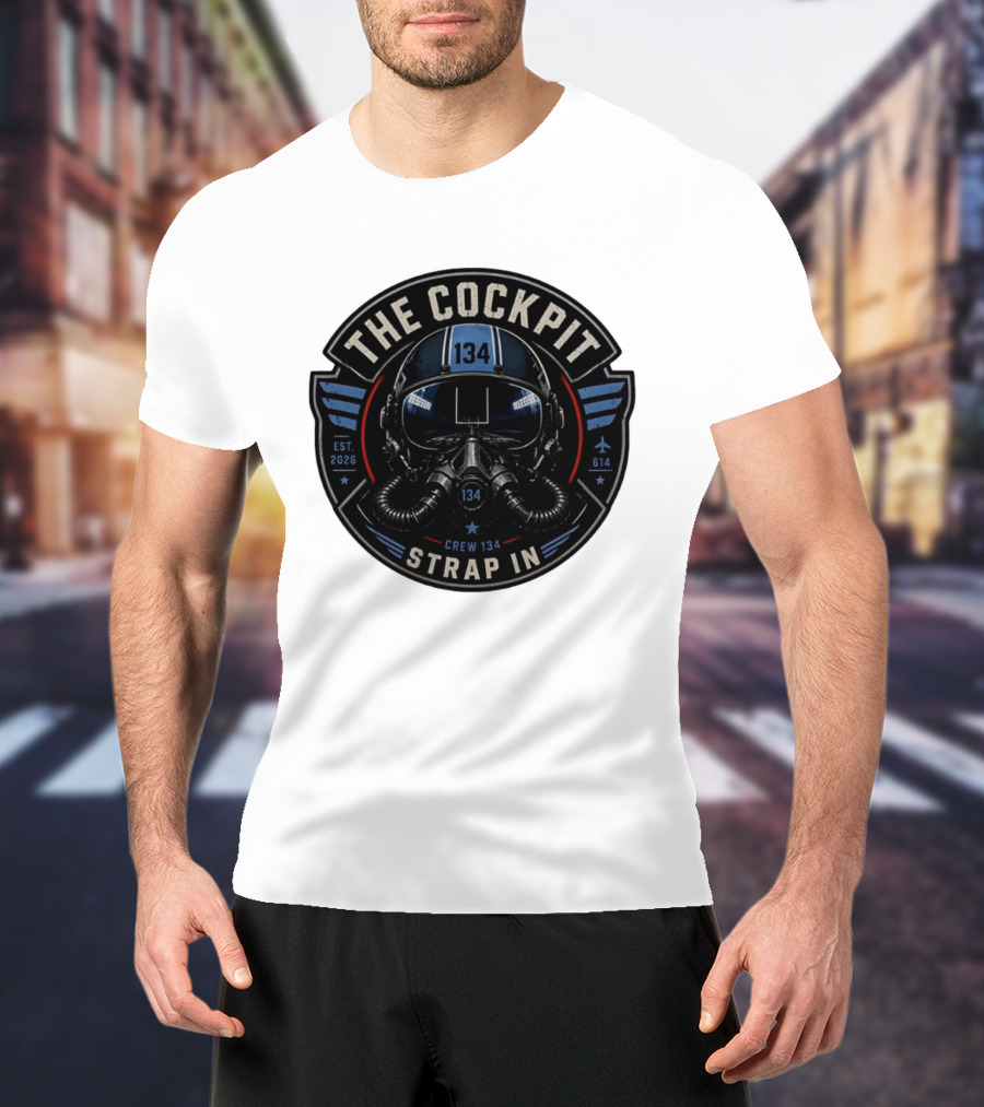 The Cockpit Strap In Crew 134 Football Helmet Est 2026 134 614 T-Shirt