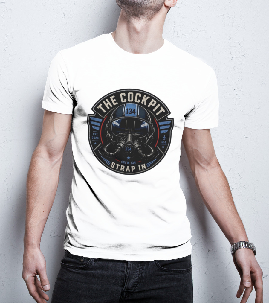 The Cockpit Strap In Crew 134 Football Helmet Est 2026 134 614 T-Shirt