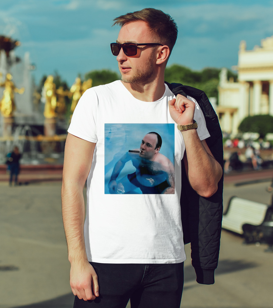Tony Soprano The Sopranos Pool Scene Cigar Water Moment T-Shirt