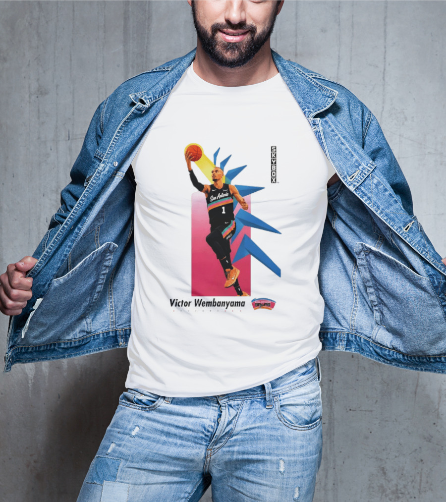 Victor Wembanyama San Antonio Spurs Basketball NBA Skybox 90s Retro Dunking Action T-Shirt