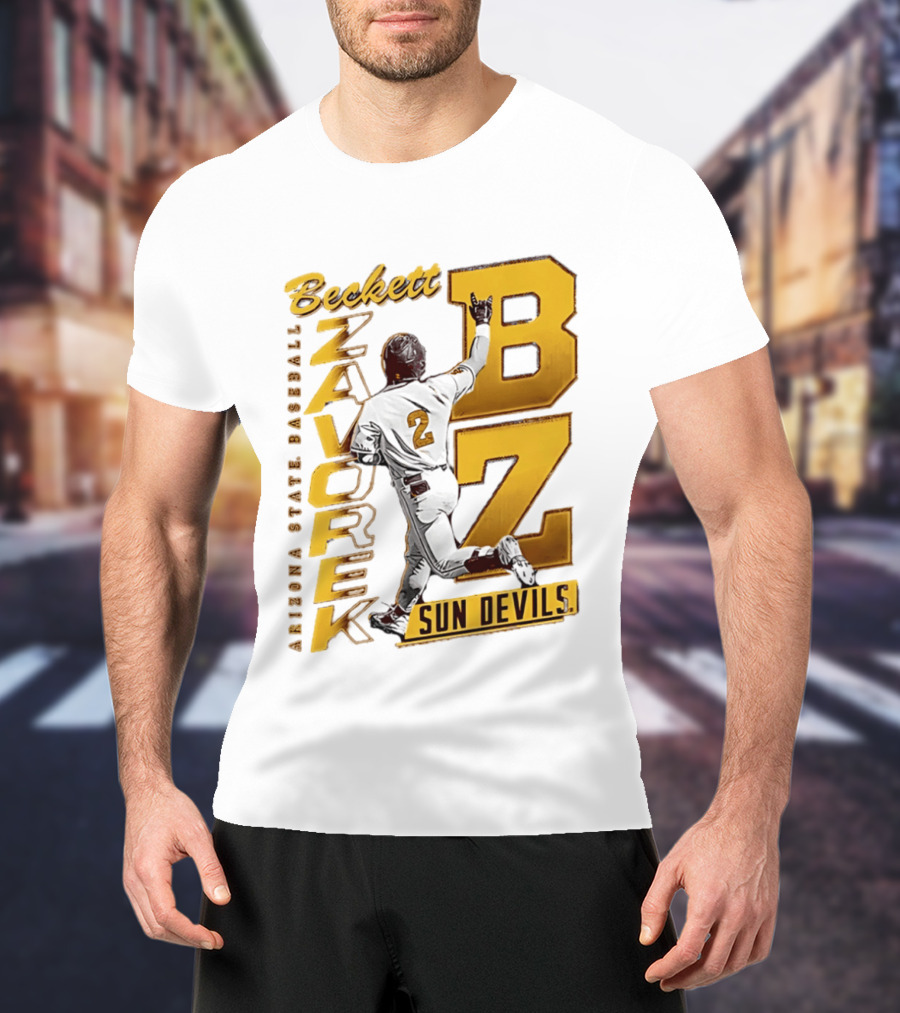 Beckett Zavorke Arizona State Baseball Sun Devils BZ Number 2 T-Shirt