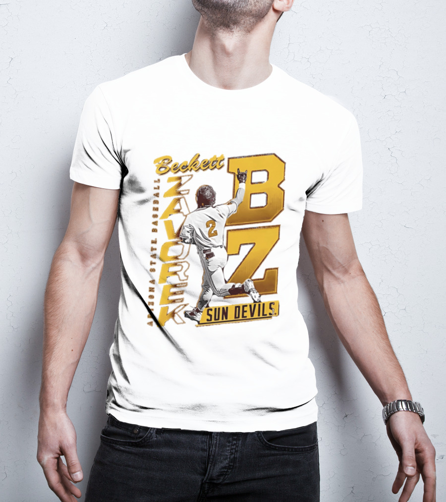 Beckett Zavorke Arizona State Baseball Sun Devils BZ Number 2 T-Shirt
