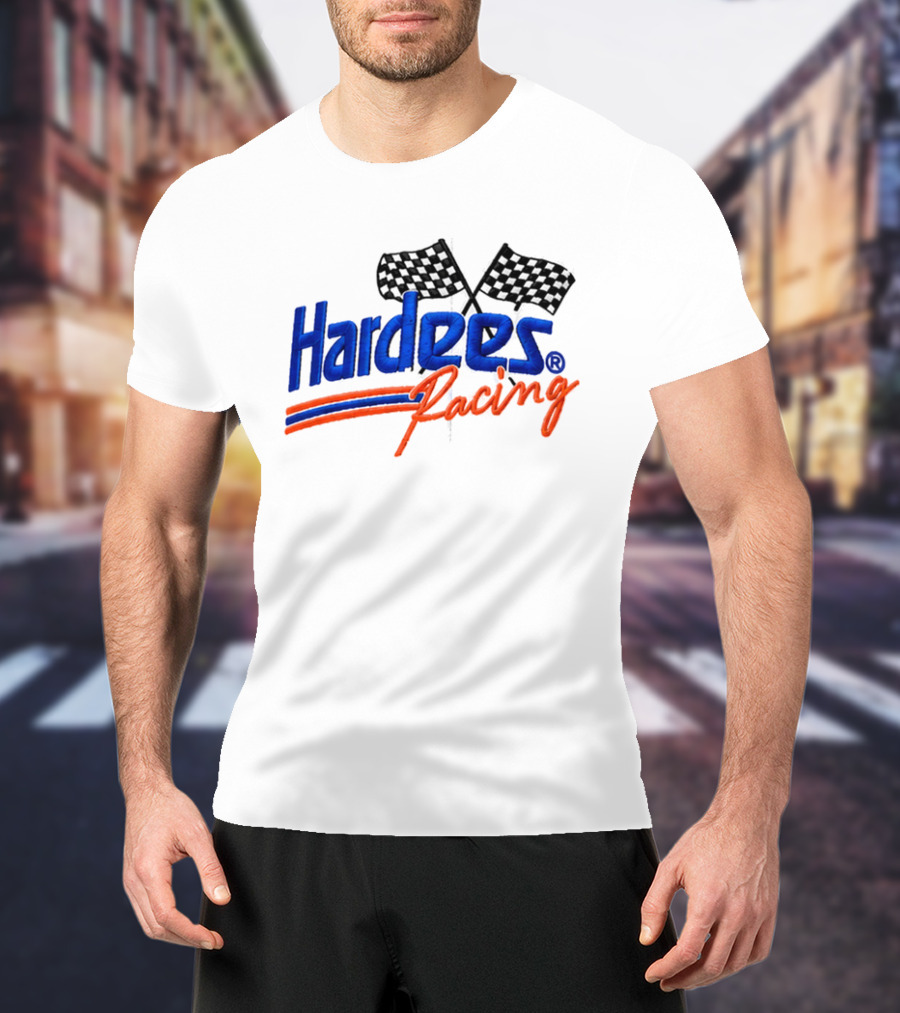 Bubba Wallace Hardee's Racing Hat Checkered Flags T-Shirt