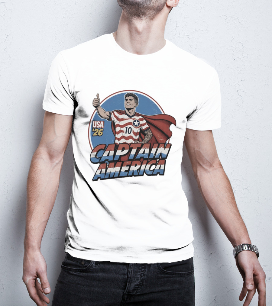 USA '26 Christian Pulisic Captain America Thumbs Up T-Shirt