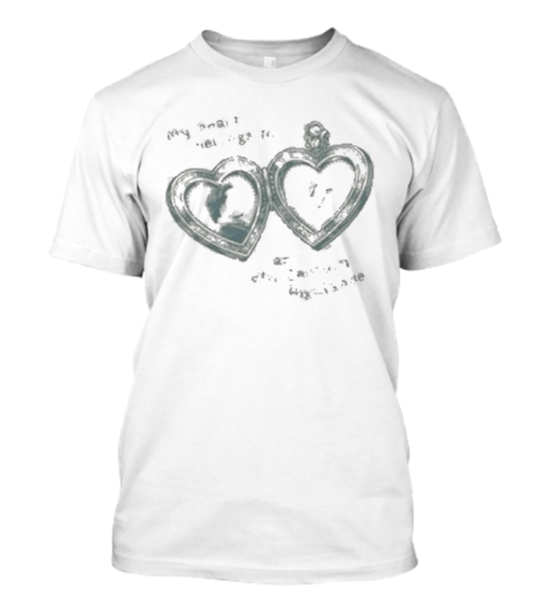 Outlander My Heart Belongs To An 18th Century Highlander Double Heart Map T-Shirt