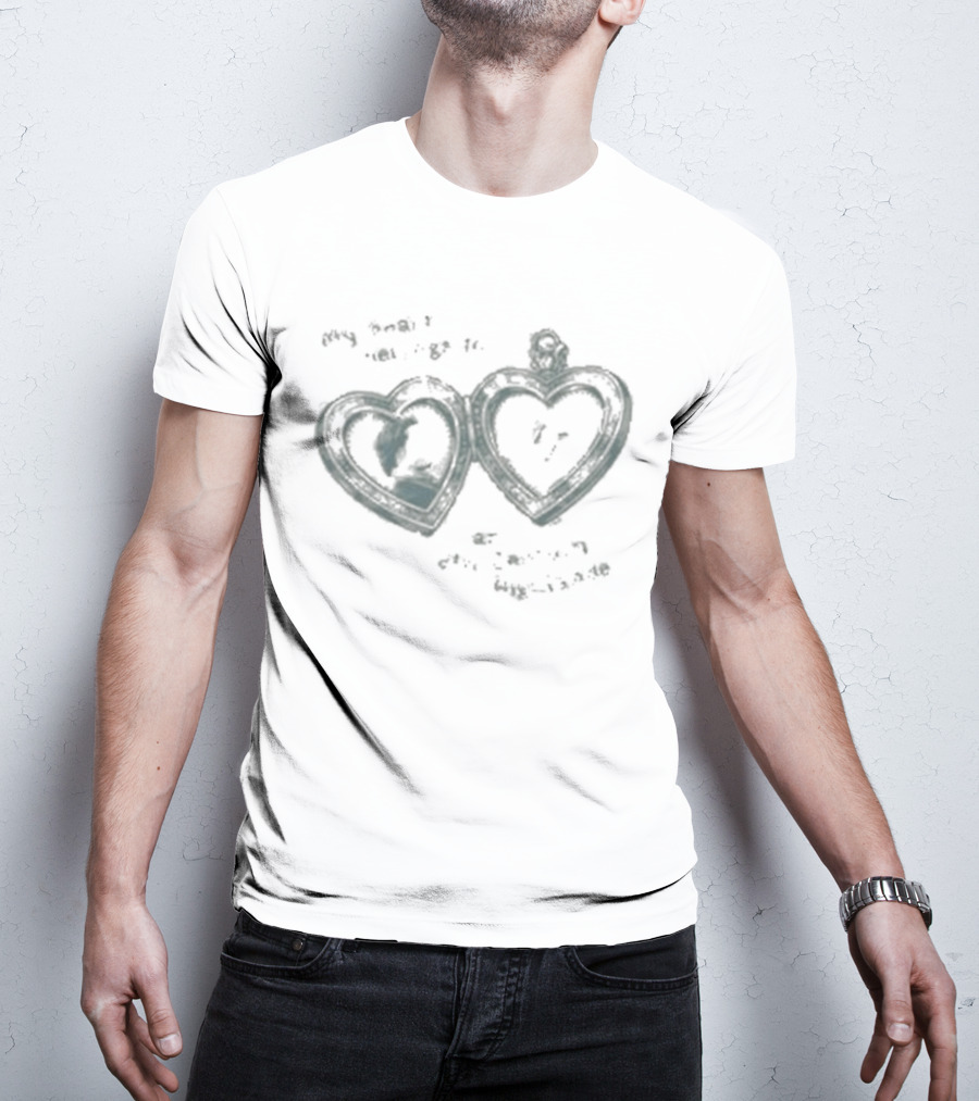 Outlander My Heart Belongs To An 18th Century Highlander Double Heart Map T-Shirt