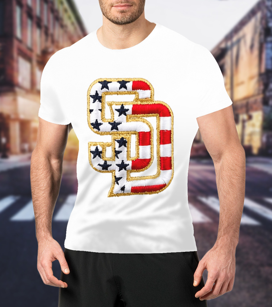 San Diego Padres America 250 Stars And Stripes SD Baseball Cap T-Shirt