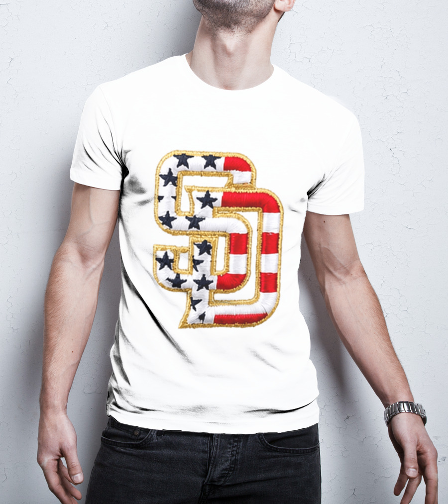 San Diego Padres America 250 Stars And Stripes SD Baseball Cap T-Shirt