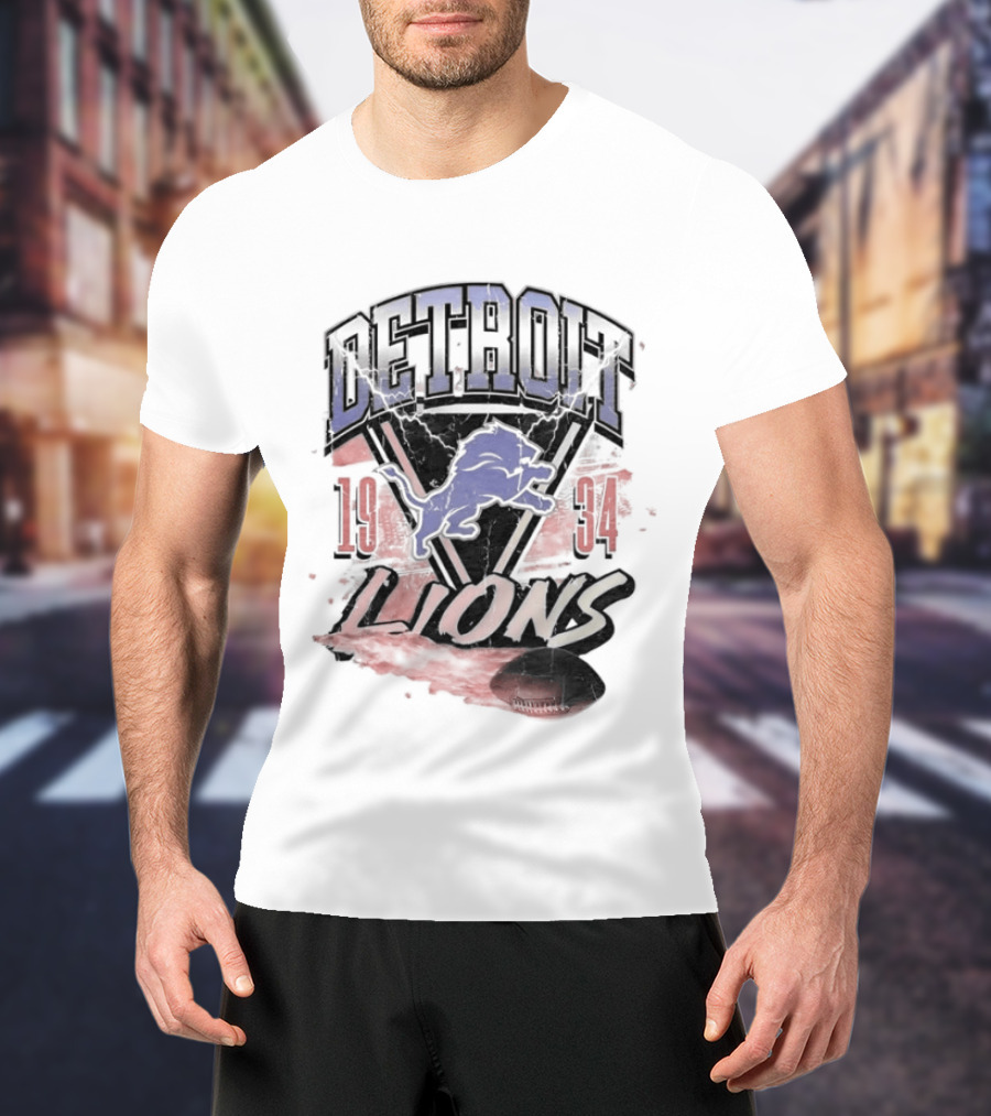 Detroit Lions 19 34 Vintage Style Iconic Team T-Shirt