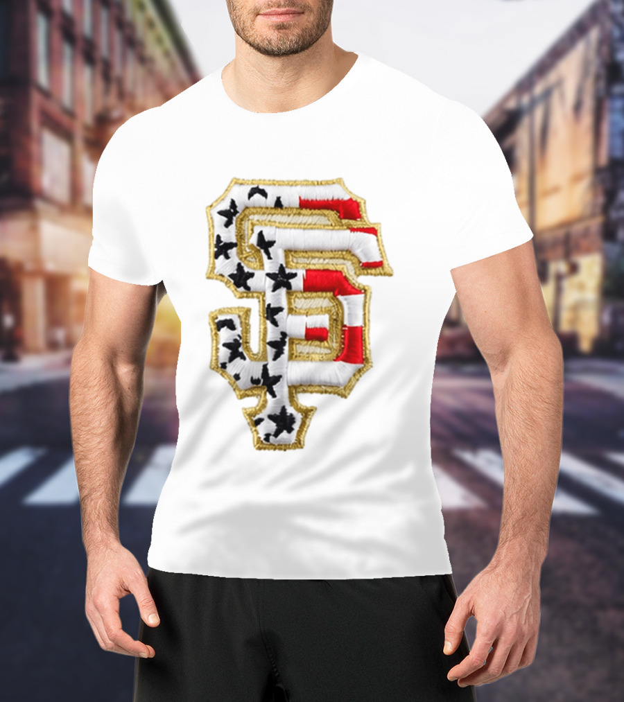 SF Giants Stars And Stripes USA 250 Hat T-Shirt