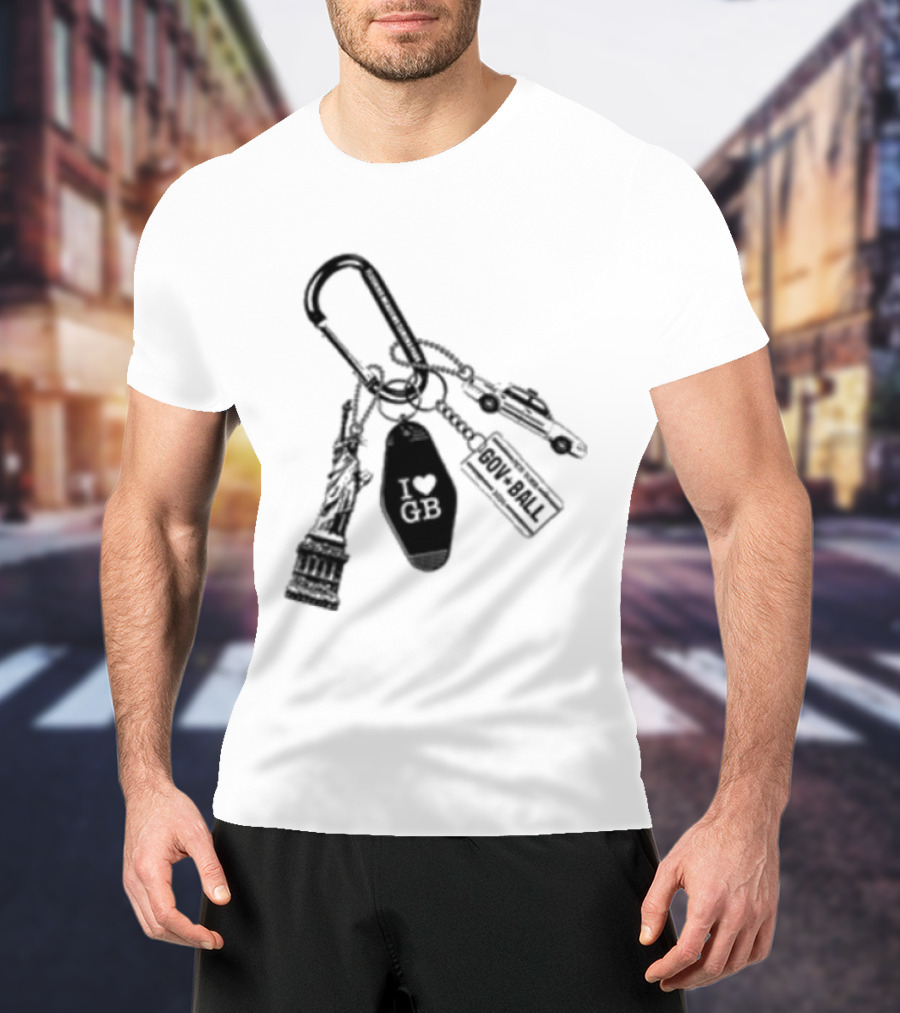 Governors Ball Music Festival 2023 Keychain Lineup Essentials T-Shirt