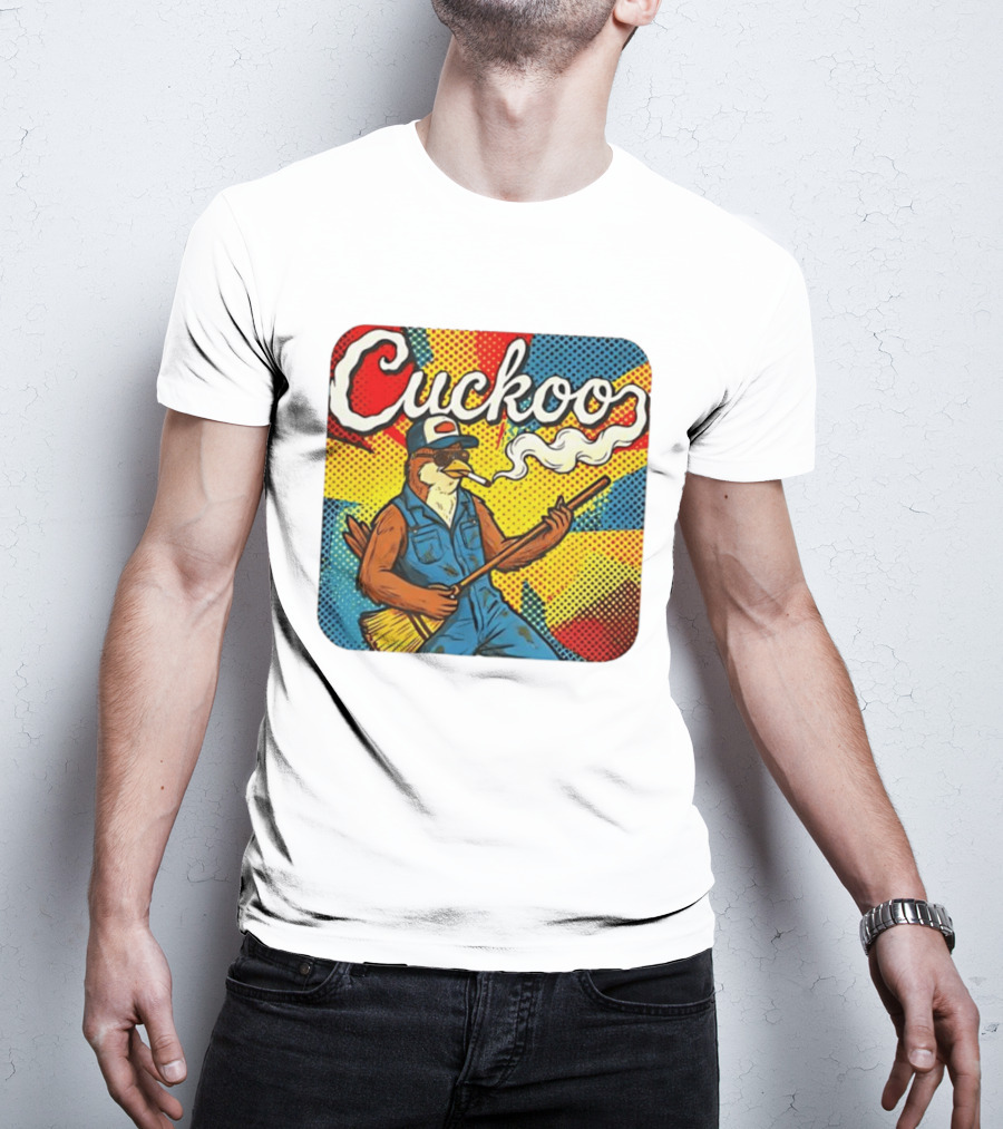 Cuckoo Smoking Bird In Sunglasses Retro Pop T-Shirt