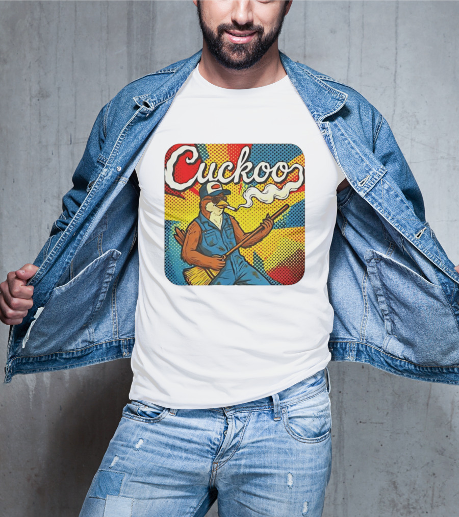 Cuckoo Smoking Bird In Sunglasses Retro Pop T-Shirt