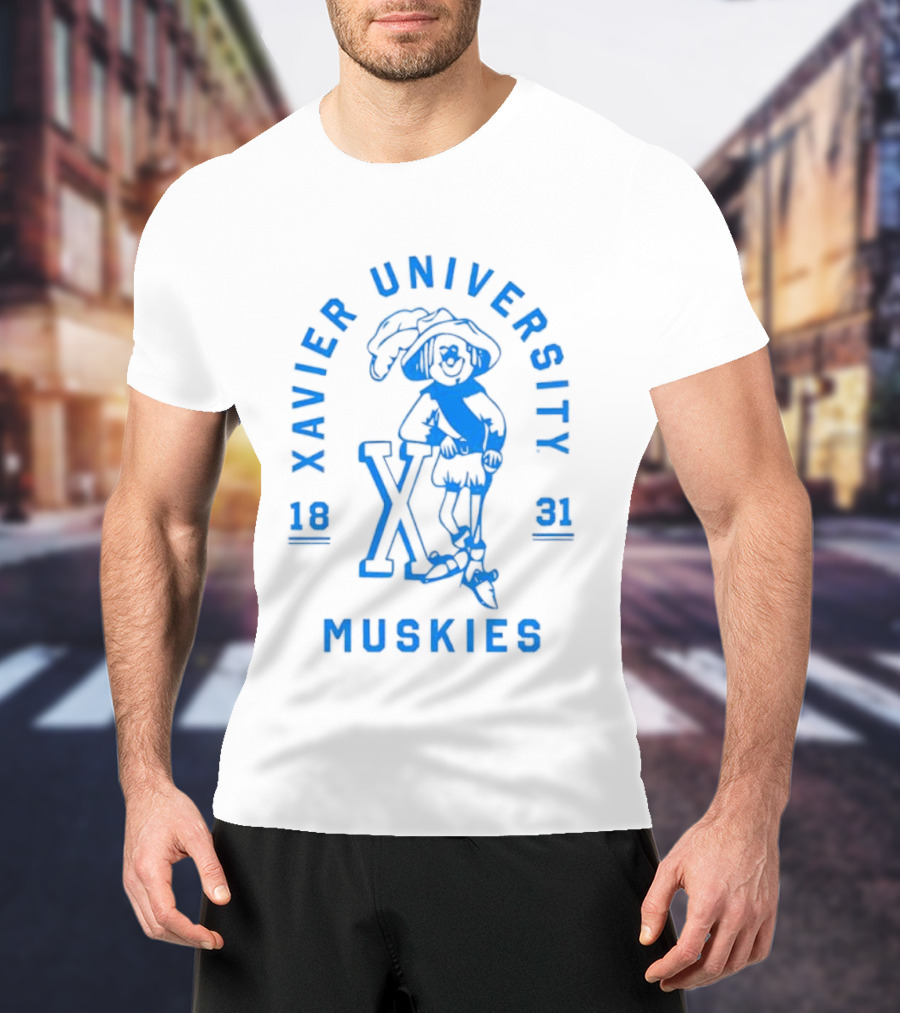 Xavier University Muskies Blue Blob 1831 T-Shirt