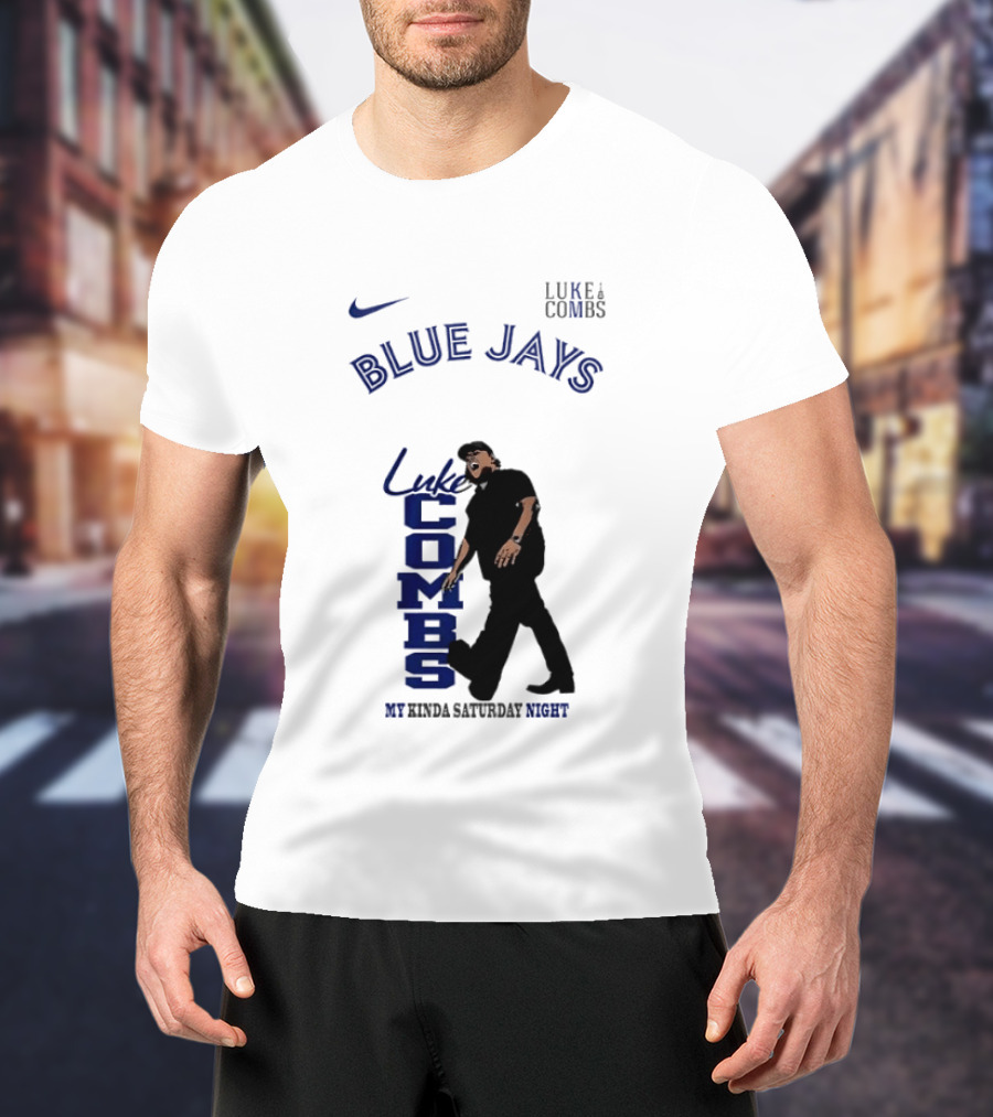 Luke Combs Blue Jays Nike My Kinda Saturday Night T-Shirt