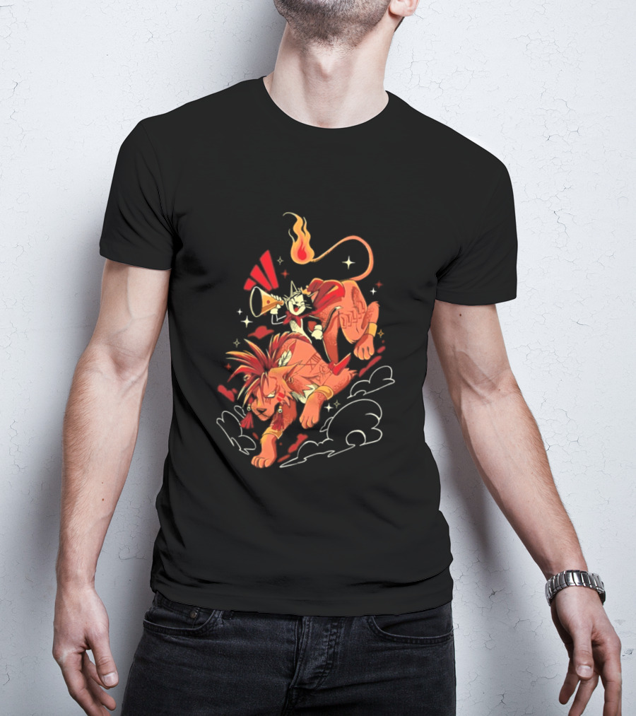 Cait Sith Red XIII Fantasy Adventure Duo Red Rider T-Shirt