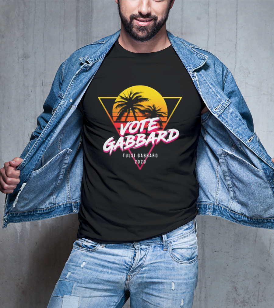Vote Gabbard Tulsi Gabbard 2020 Sunset Palm Trees T-Shirt