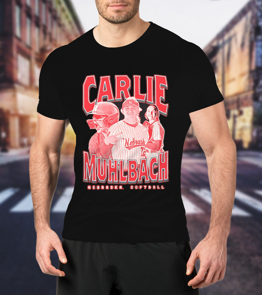 Carlie Muhlbach Nebraska Softball Vintage 90s T-Shirt